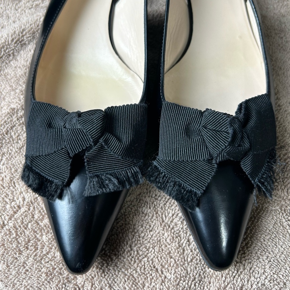 Vintage Prada Black Heels with Decorative Bow - Picture 3 of 7